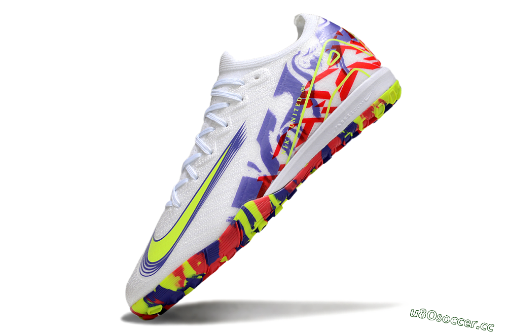 Unisex Nike Air Zoom Mercurial Vapor 16 Elite TF Artificial Turf Low-Tops Football Shoes - White/Yellow/Purple/Red 5