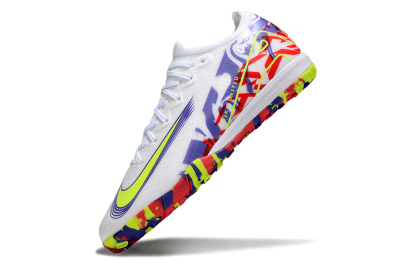 Unisex Nike Air Zoom Mercurial Vapor 16 Elite TF Artificial Turf Low-Tops Football Shoes - White/Yellow/Purple/Red