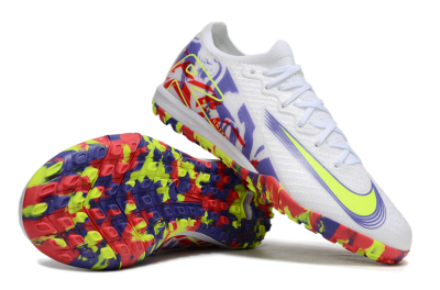 Unisex Nike Air Zoom Mercurial Vapor 16 Elite TF Artificial Turf Low-Tops Football Shoes - White/Yellow/Purple/Red