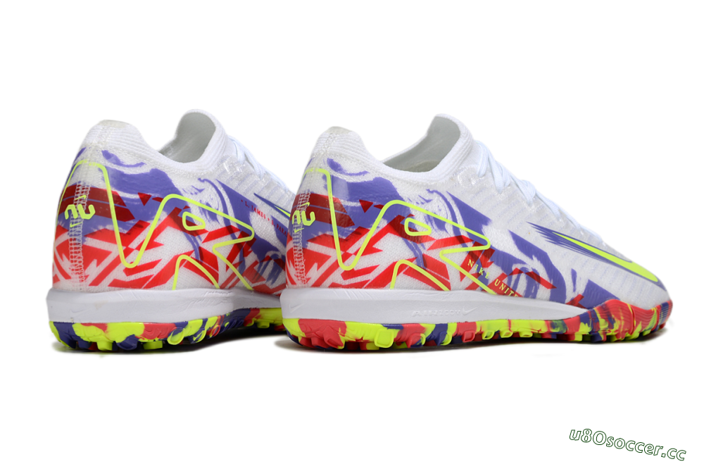 Unisex Nike Air Zoom Mercurial Vapor 16 Elite TF Artificial Turf Low-Tops Football Shoes - White/Yellow/Purple/Red 6