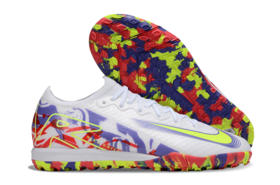 Unisex Nike Air Zoom Mercurial Vapor 16 Elite TF Artificial Turf Low-Tops Football Shoes - White/Yellow/Purple/Red