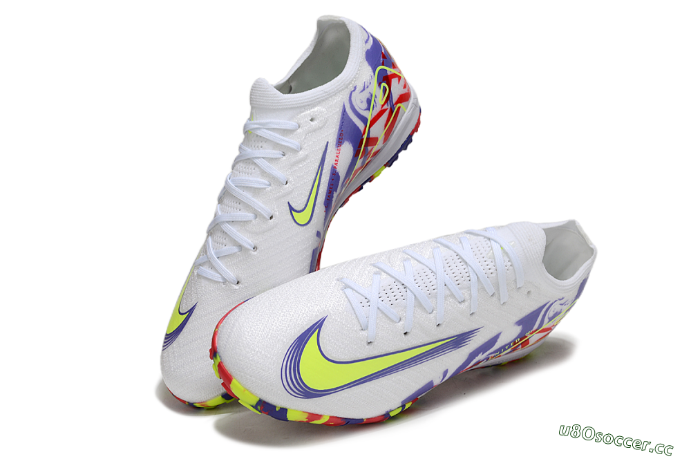 Unisex Nike Air Zoom Mercurial Vapor 16 Elite TF Artificial Turf Low-Tops Football Shoes - White/Yellow/Purple/Red 3