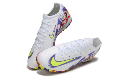 Unisex Nike Air Zoom Mercurial Vapor 16 Elite TF Artificial Turf Low-Tops Football Shoes - White/Yellow/Purple/Red