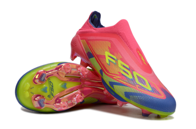 Unisex Adidas F50+ Elite Laceless FG Firm Ground Low-Tops Football Boots - Red/Yellow/Blue