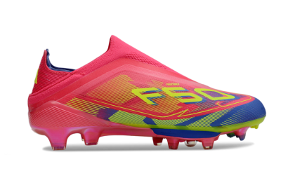 Unisex Adidas F50+ Elite Laceless FG Firm Ground Low-Tops Football Boots - Red/Yellow/Blue