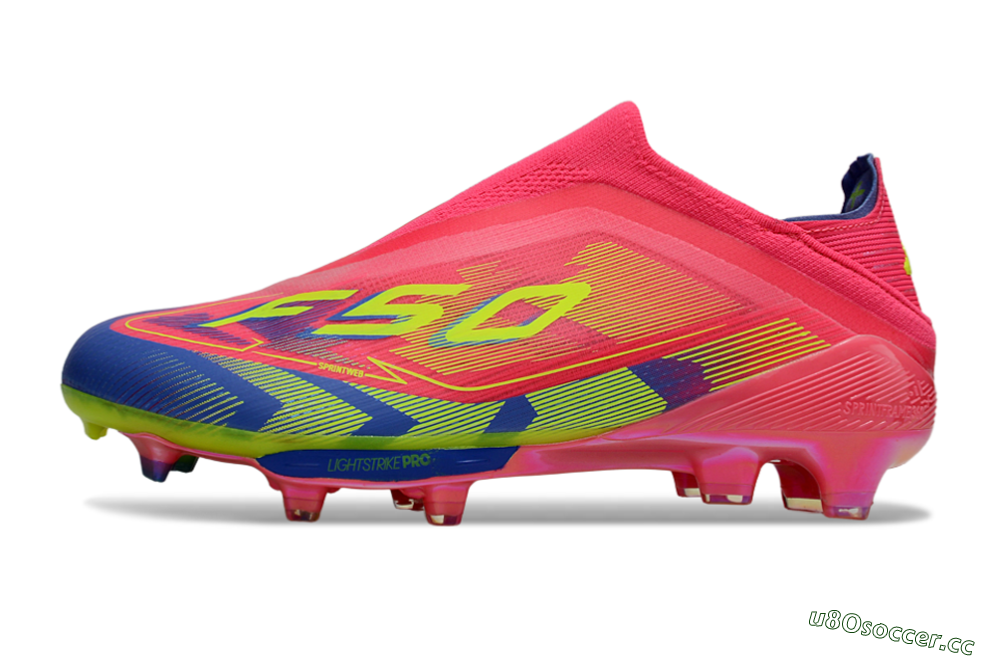Unisex Adidas F50+ Elite Laceless FG Firm Ground Low-Tops Football Boots - Red/Yellow/Blue 0