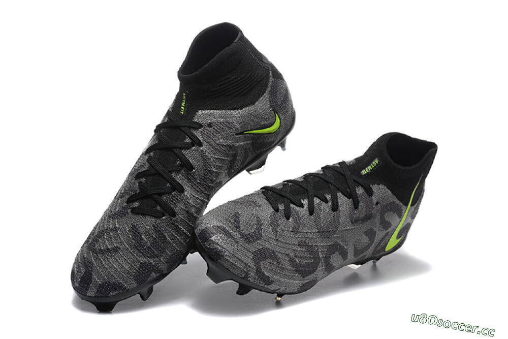 Men's Nike Phantom Luna Elite FG Firm Ground High-Tops Football Boots - Black/Yellow 6