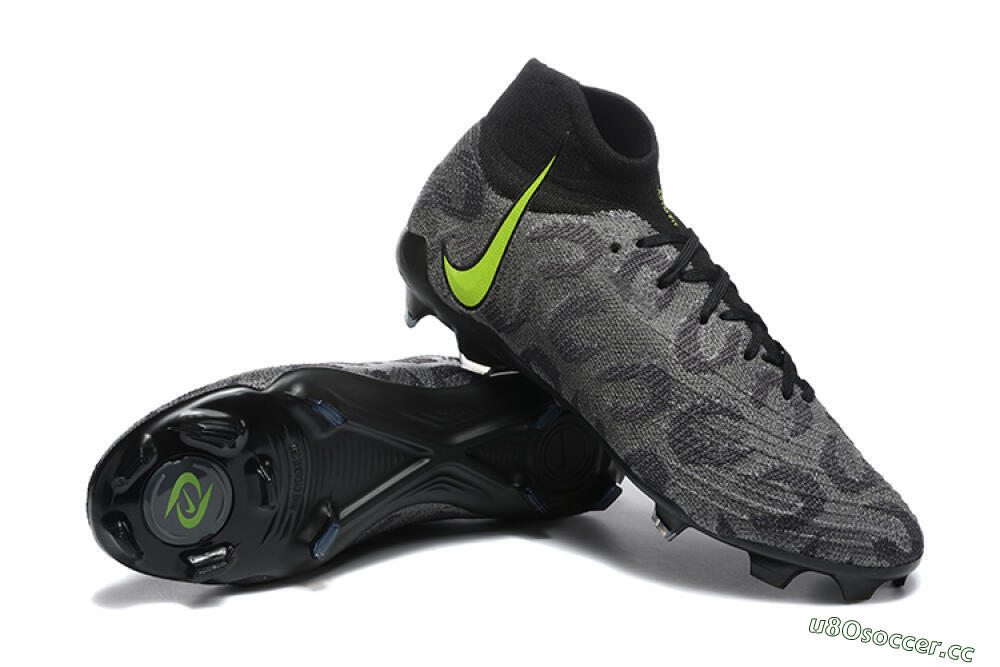 Men's Nike Phantom Luna Elite FG Firm Ground High-Tops Football Boots - Black/Yellow 4