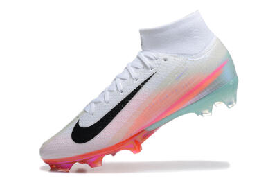 Men's Nike Air Zoom Mercurial Superfly 10 Elite FG Firm Ground High-Tops Football Boots - White/Black/Pink