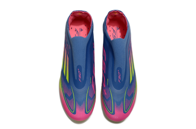 Unisex Adidas F50+ Elite Laceless FG Firm Ground Low-Tops Football Boots - Blue/Yellow/Pink