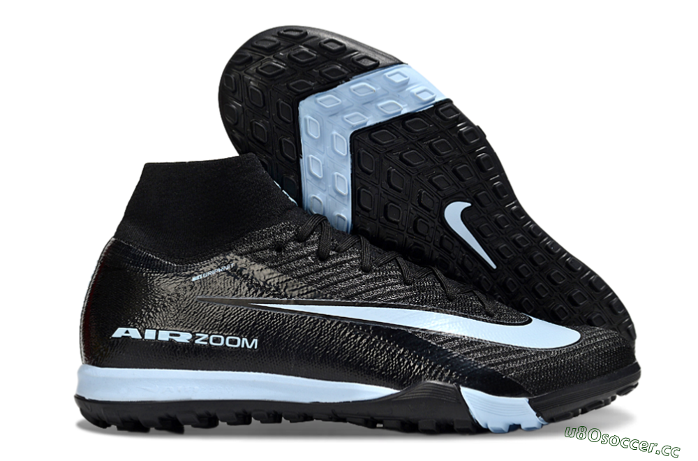 Unisex Nike Air Zoom Mercurial Superfly 10 Elite TF Artificial Turf High-Tops Football Shoes - Black/Jade 2