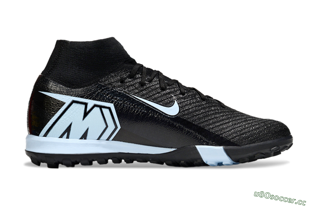 Unisex Nike Air Zoom Mercurial Superfly 10 Elite TF Artificial Turf High-Tops Football Shoes - Black/Jade 5