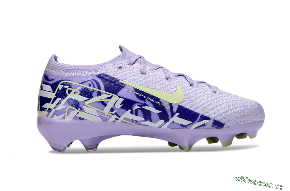 Kids Nike Air Zoom Mercurial Vapor 16 Elite FG Firm Ground Low-Tops Football Boots - Purple/Yellow 5