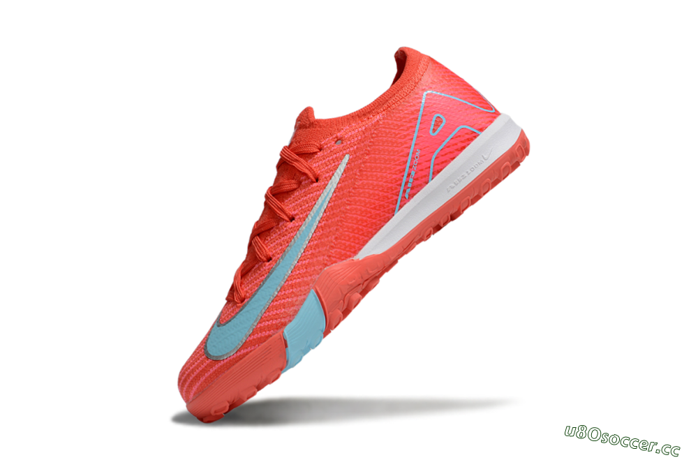 Kids Nike Air Zoom Mercurial Vapor 16 Elite TF Artificial Turf Low-Tops Football Shoes - Red/Silver/Jade 4
