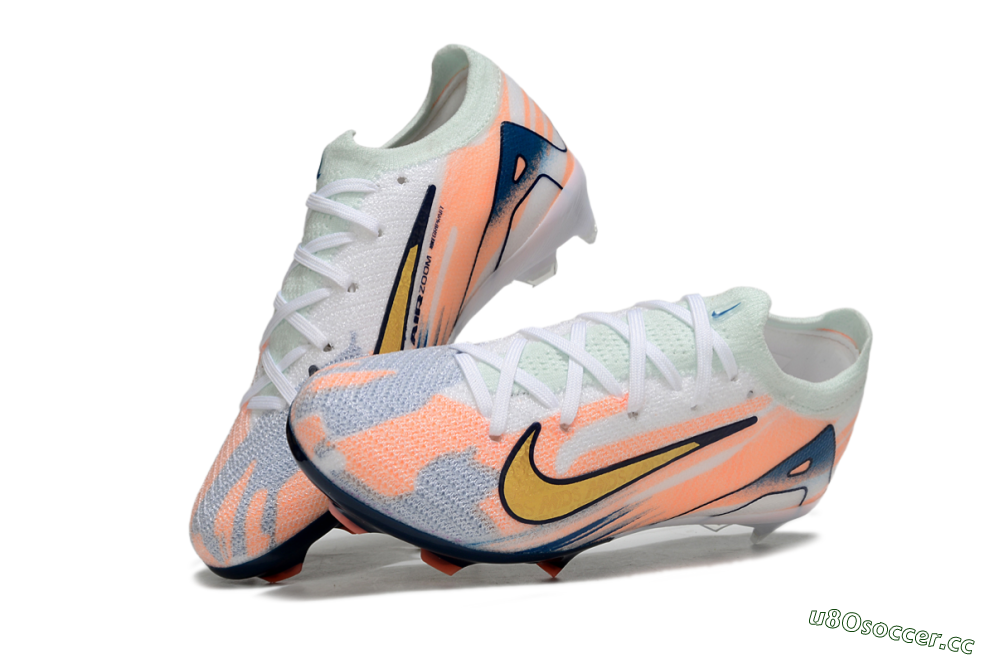 Kids Nike Air Zoom Mercurial Vapor 16 Elite FG Firm Ground Low-Tops Football Boots - Pink/Yellow/Blue 0