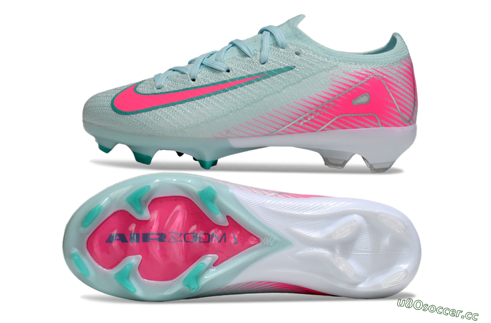 Kids Nike Air Zoom Mercurial Vapor 16 Elite FG Firm Ground Low-Tops Football Boots - Jade/Pink/White 1