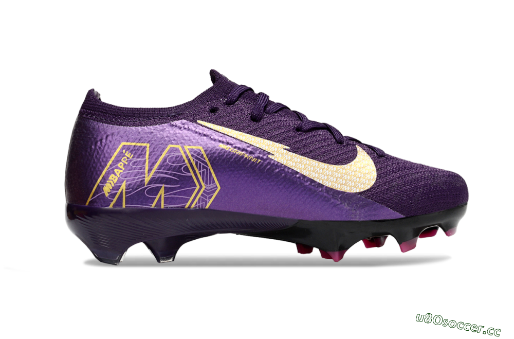 Kids Nike Air Zoom Mercurial Vapor 16 Elite FG Firm Ground Low-Tops Football Boots - Purple/White/Gold 5