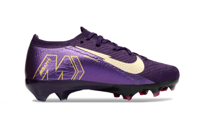 Kids Nike Air Zoom Mercurial Vapor 16 Elite FG Firm Ground Low-Tops Football Boots - Purple/White/Gold