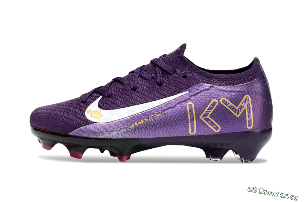 Kids Nike Air Zoom Mercurial Vapor 16 Elite FG Firm Ground Low-Tops Football Boots - Purple/White/Gold 2