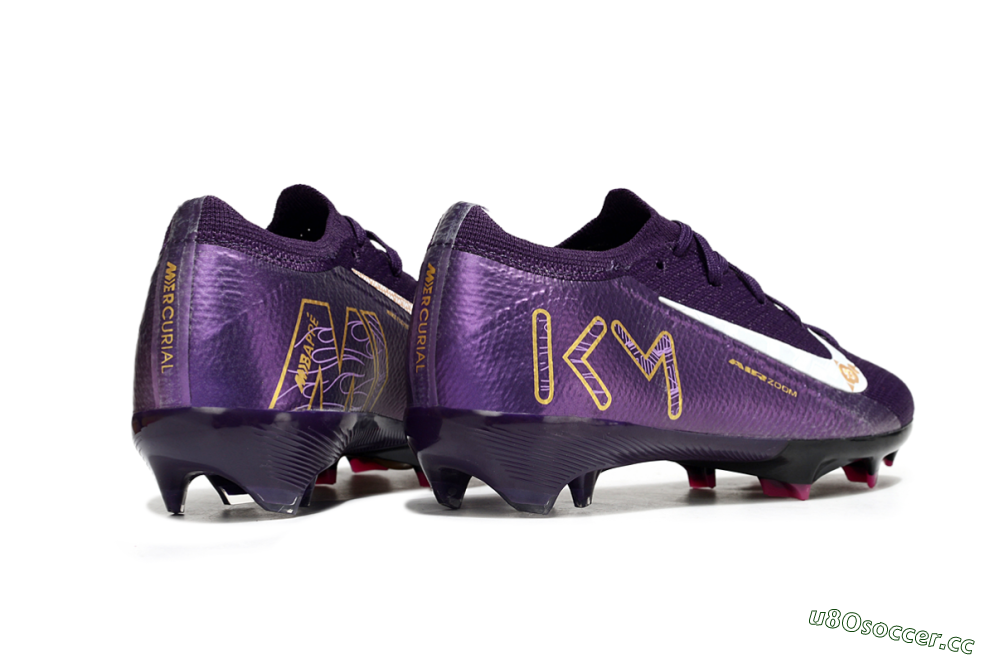 Kids Nike Air Zoom Mercurial Vapor 16 Elite FG Firm Ground Low-Tops Football Boots - Purple/White/Gold 6