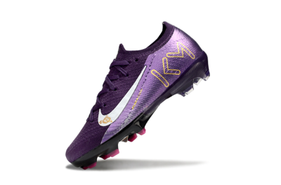 Kids Nike Air Zoom Mercurial Vapor 16 Elite FG Firm Ground Low-Tops Football Boots - Purple/White/Gold
