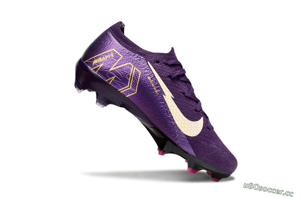Kids Nike Air Zoom Mercurial Vapor 16 Elite FG Firm Ground Low-Tops Football Boots - Purple/White/Gold 3