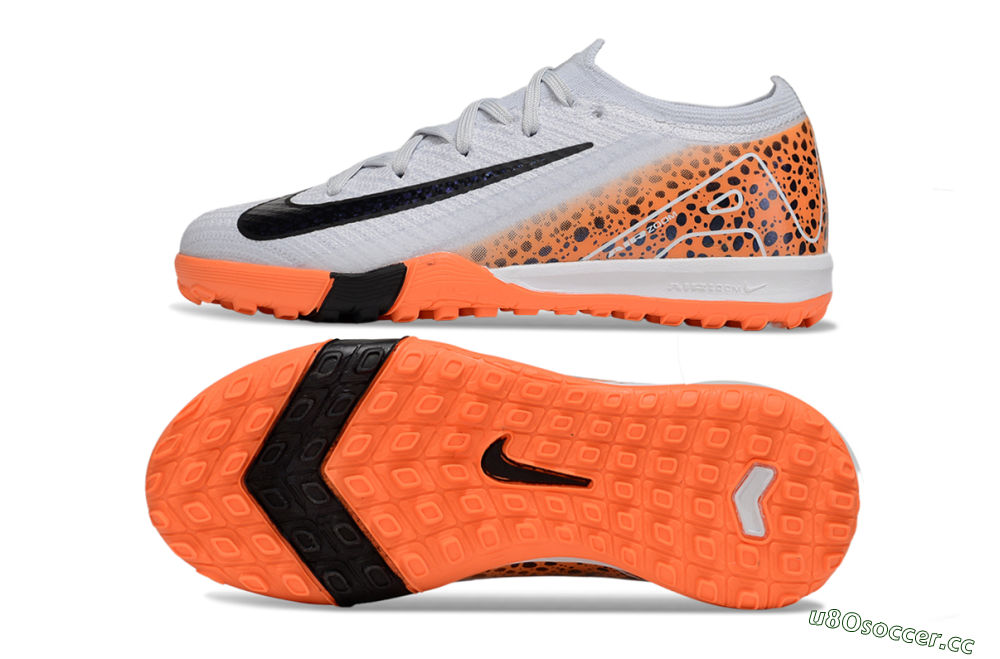 Kids Nike Air Zoom Mercurial Vapor 16 Elite TF Artificial Turf Low-Tops Football Shoes - Grey/Black/Leopard 1