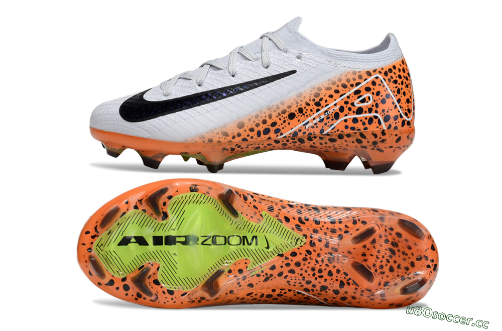 Kids Nike Air Zoom Mercurial Vapor 16 Elite FG Firm Ground Low-Tops Football Boots - Grey/Black/Leopard 1