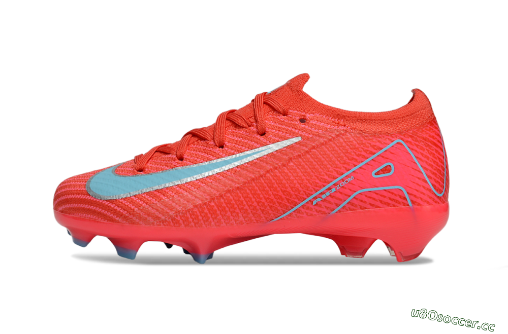Kids Nike Air Zoom Mercurial Vapor 16 Elite FG Firm Ground Low-Tops Football Boots - Red/Silver/Jade 2