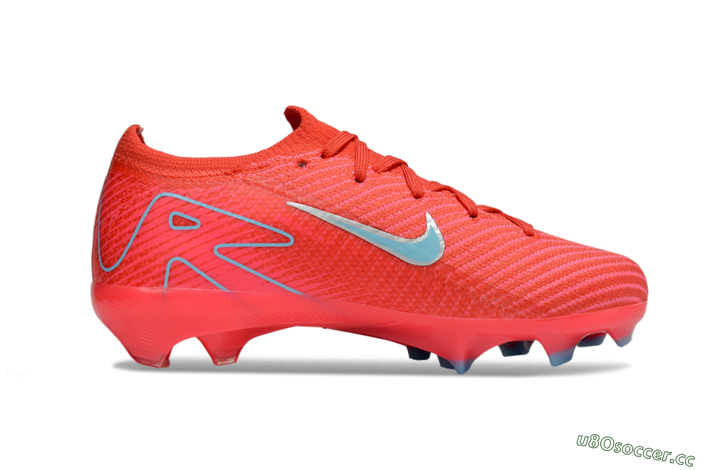 Kids Nike Air Zoom Mercurial Vapor 16 Elite FG Firm Ground Low-Tops Football Boots - Red/Silver/Jade 5