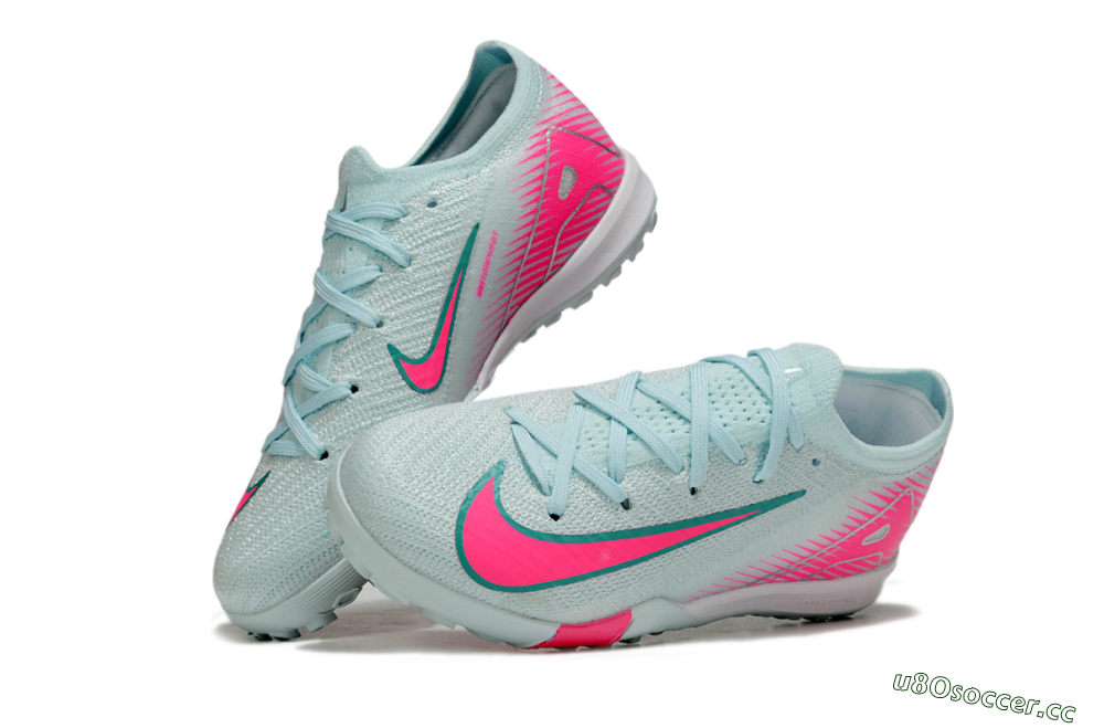Kids Nike Air Zoom Mercurial Vapor 16 Elite TF Artificial Turf Low-Tops Football Shoes - Jade/Pink/Silver 0