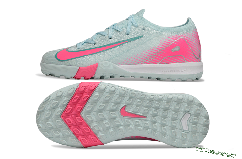 Kids Nike Air Zoom Mercurial Vapor 16 Elite TF Artificial Turf Low-Tops Football Shoes - Jade/Pink/Silver 1