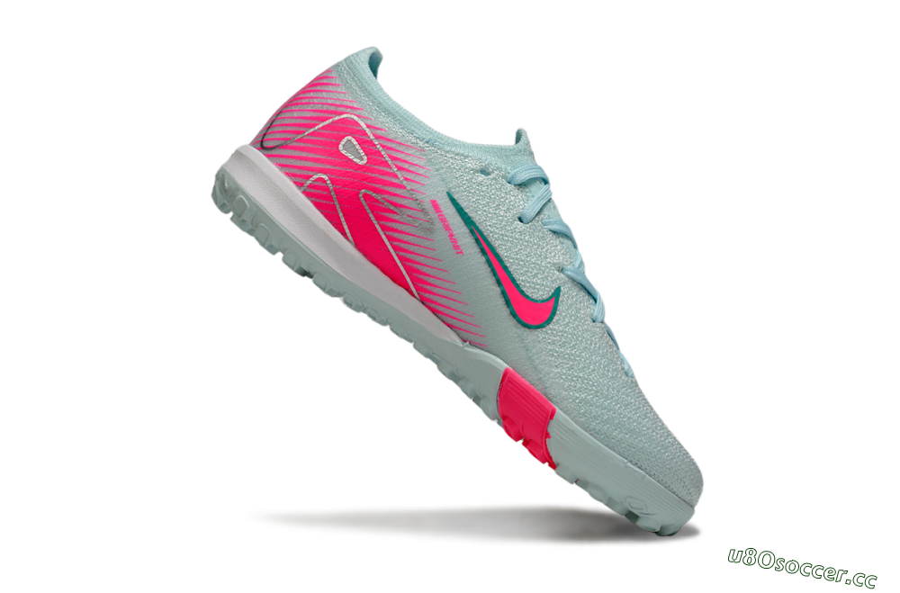 Kids Nike Air Zoom Mercurial Vapor 16 Elite TF Artificial Turf Low-Tops Football Shoes - Jade/Pink/Silver 3