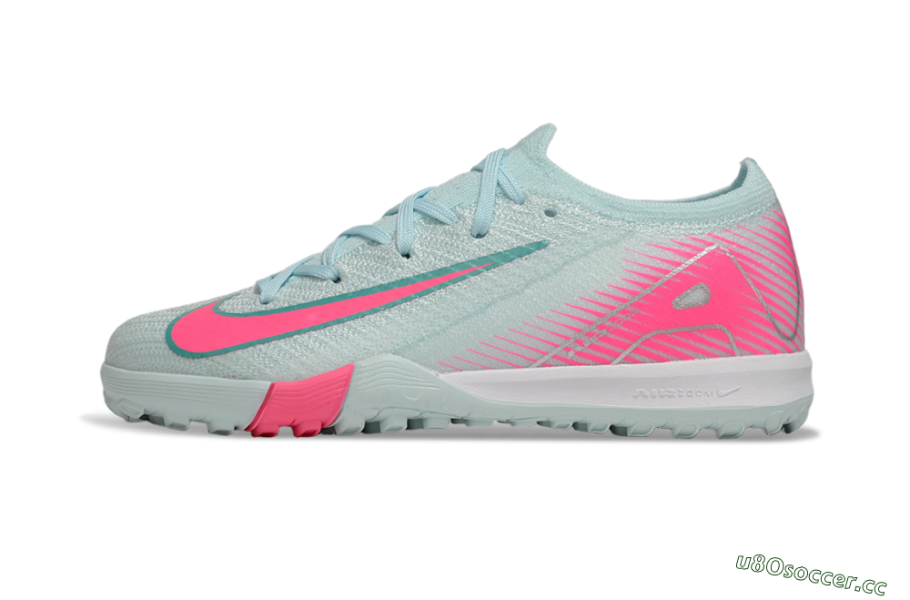 Kids Nike Air Zoom Mercurial Vapor 16 Elite TF Artificial Turf Low-Tops Football Shoes - Jade/Pink/Silver 2
