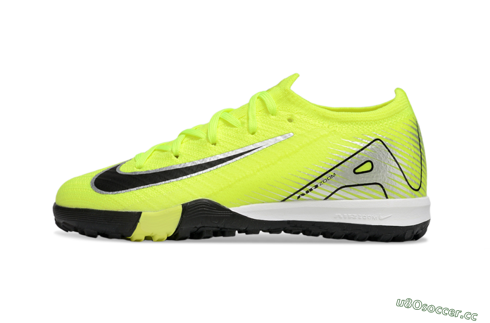 Kids Nike Air Zoom Mercurial Vapor 16 Elite TF Artificial Turf Low-Tops Football Shoes - Yellow/Black/Silver 2