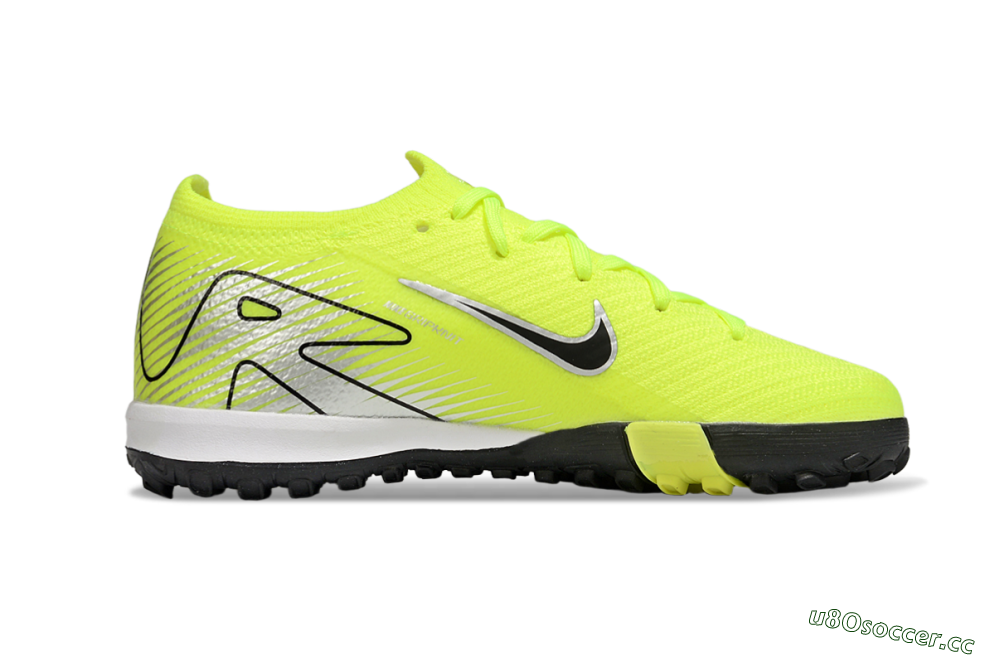 Kids Nike Air Zoom Mercurial Vapor 16 Elite TF Artificial Turf Low-Tops Football Shoes - Yellow/Black/Silver 6