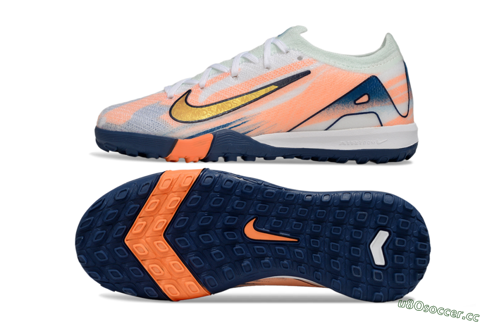 Kids Nike Air Zoom Mercurial Vapor 16 Elite TF Artificial Turf Low-Tops Football Shoes - Pink/Yellow/Blue 1