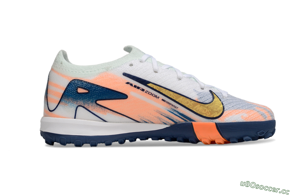 Kids Nike Air Zoom Mercurial Vapor 16 Elite TF Artificial Turf Low-Tops Football Shoes - Pink/Yellow/Blue 6