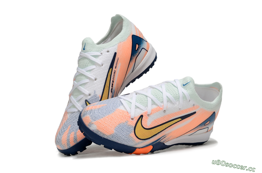 Kids Nike Air Zoom Mercurial Vapor 16 Elite TF Artificial Turf Low-Tops Football Shoes - Pink/Yellow/Blue 0