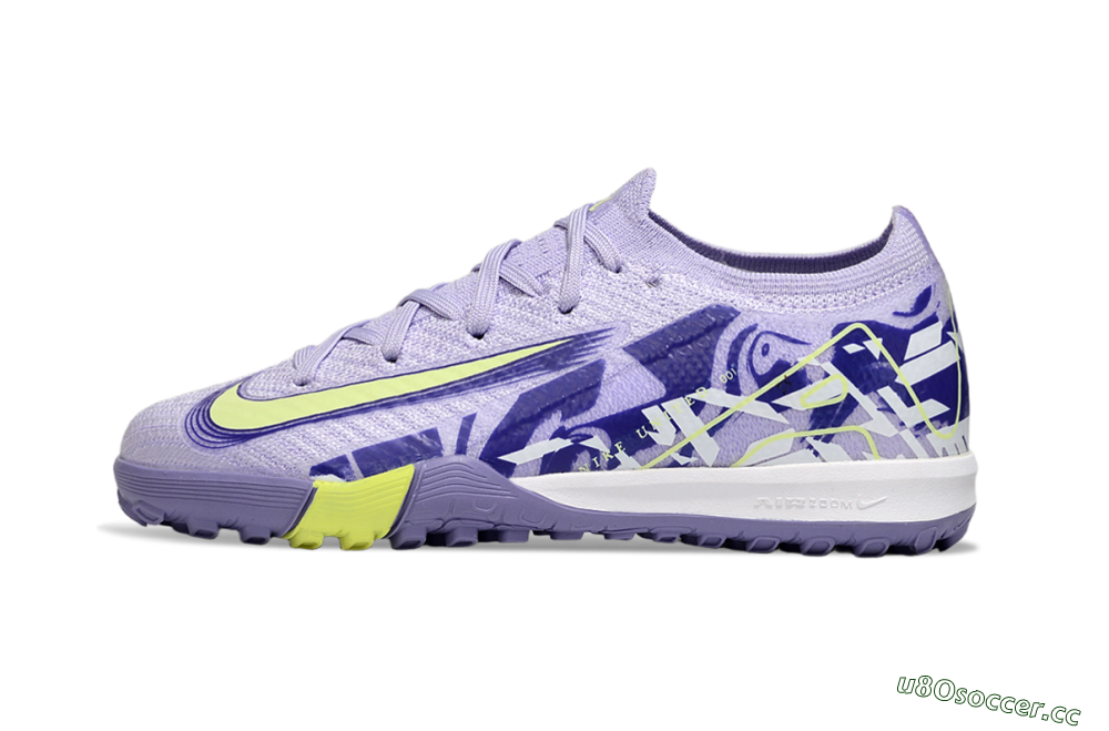 Kids Nike Air Zoom Mercurial Vapor 16 Elite TF Artificial Turf Low-Tops Football Shoes - Purple/Yellow 2