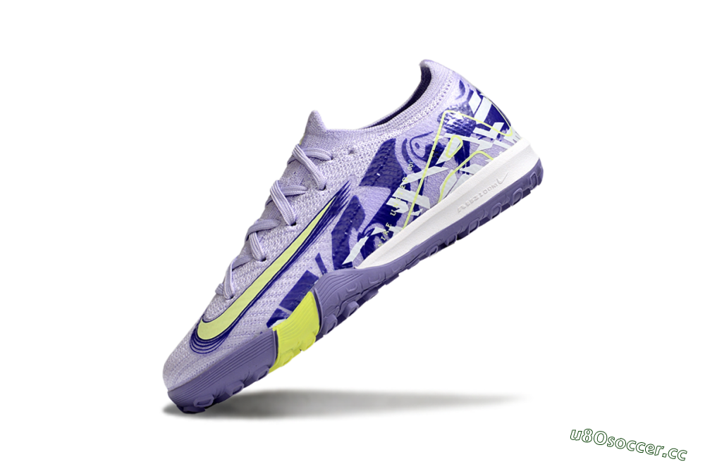 Kids Nike Air Zoom Mercurial Vapor 16 Elite TF Artificial Turf Low-Tops Football Shoes - Purple/Yellow 4