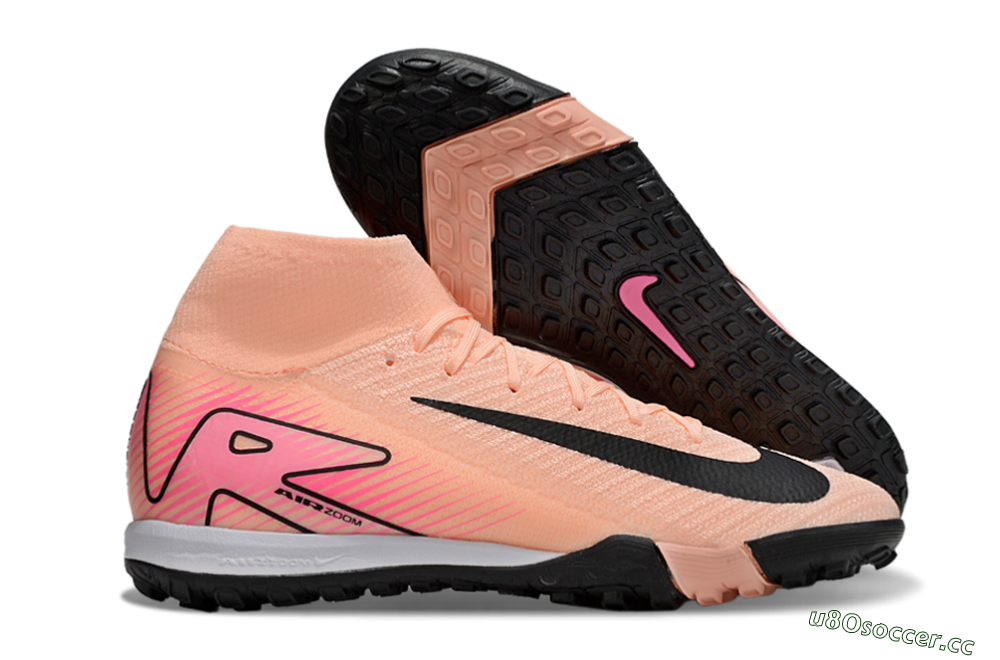 Unisex Nike Air Zoom Mercurial Superfly 10 Elite TF Artificial Turf High-Tops Football Shoes - Pink/Black/Red 2