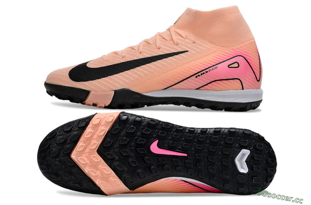 Unisex Nike Air Zoom Mercurial Superfly 10 Elite TF Artificial Turf High-Tops Football Shoes - Pink/Black/Red 1