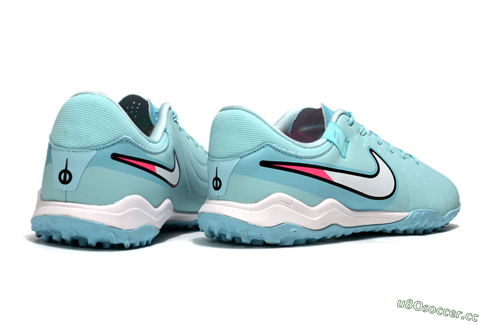 Men's Nike Tiempo Legend 10 Academy TF Artificial Turf Low-Tops Football Shoes - Jade/White/Pink 6