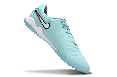 Men's Nike Tiempo Legend 10 Academy TF Artificial Turf Low-Tops Football Shoes - Jade/White/Pink