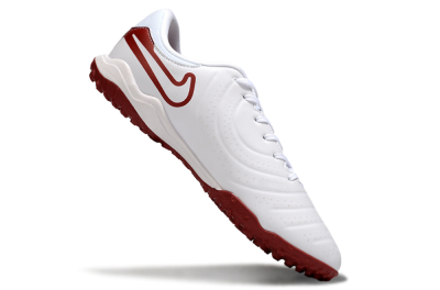 Men's Nike Tiempo Legend 10 Academy TF Artificial Turf Low-Tops Football Shoes - White/Red