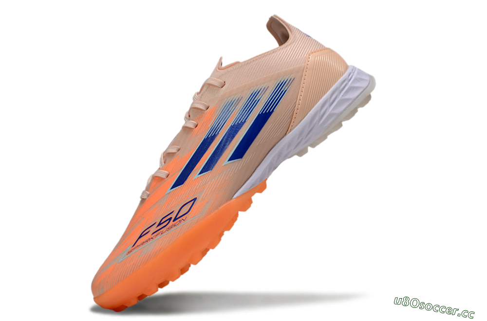 Men's Adidas F50 Elite TF Artificial Turf Low-Tops Football Shoes - Orange/Blue/White 5
