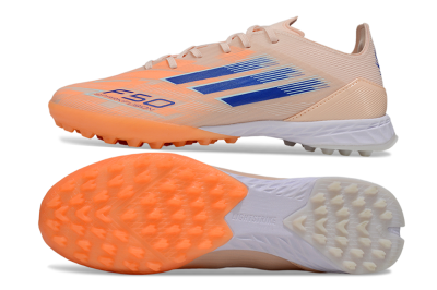 Men's Adidas F50 Elite TF Artificial Turf Low-Tops Football Shoes - Orange/Blue/White