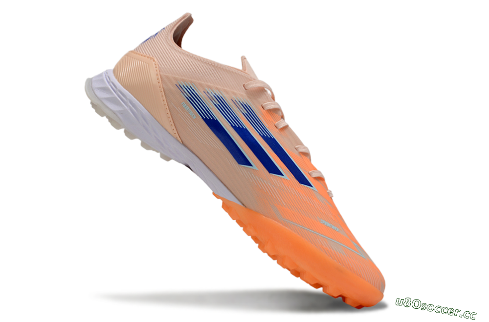 Men's Adidas F50 Elite TF Artificial Turf Low-Tops Football Shoes - Orange/Blue/White 4