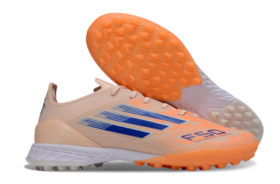 Men's Adidas F50 Elite TF Artificial Turf Low-Tops Football Shoes - Orange/Blue/White